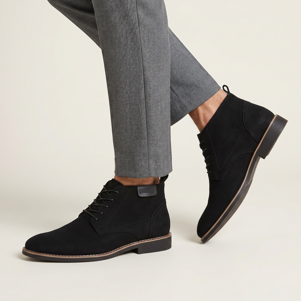 Men’s Lace-Up Ankle Boots - Round Toe Regular Fit