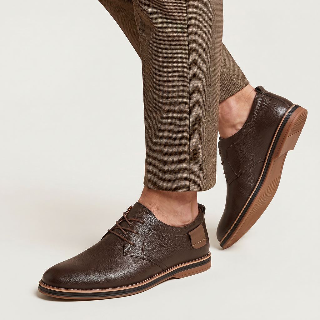 Men’s Lace-Up Textured Dress Shoes - Comfort Fit