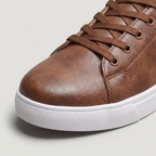 Men’s Casual Leather Sneakers - Lace Up Everyday Shoes