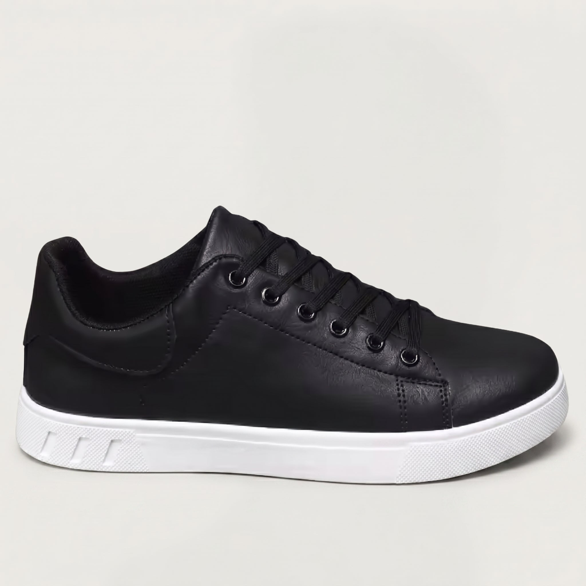 Men’s Casual Leather Sneakers - Lace Up Everyday Shoes