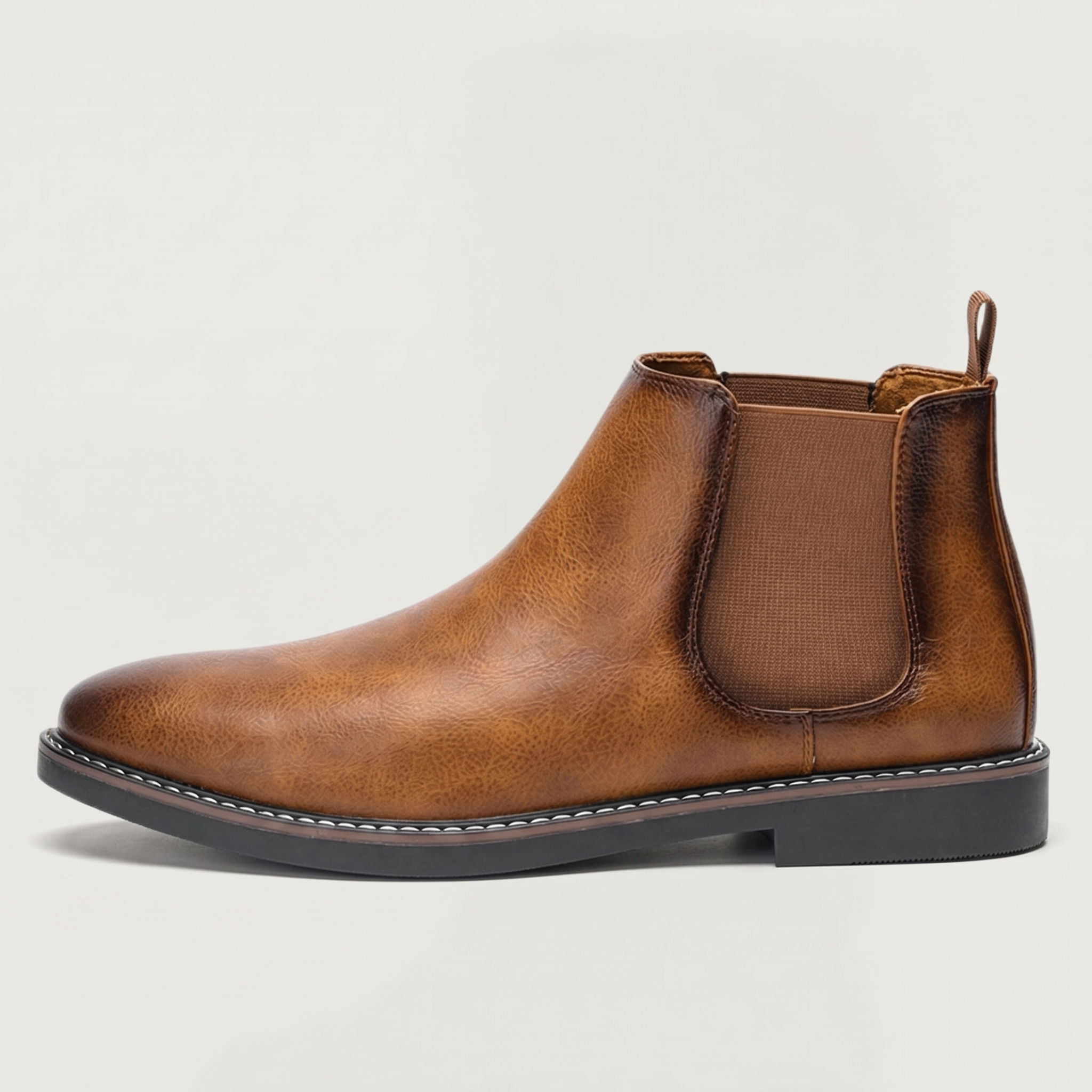 Men’s Leather Chelsea Boots - Classic Slip-On Ankle Fit