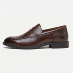 Men’s Leather Slip-On Loafers - Soft Sole Business Casual Shoes