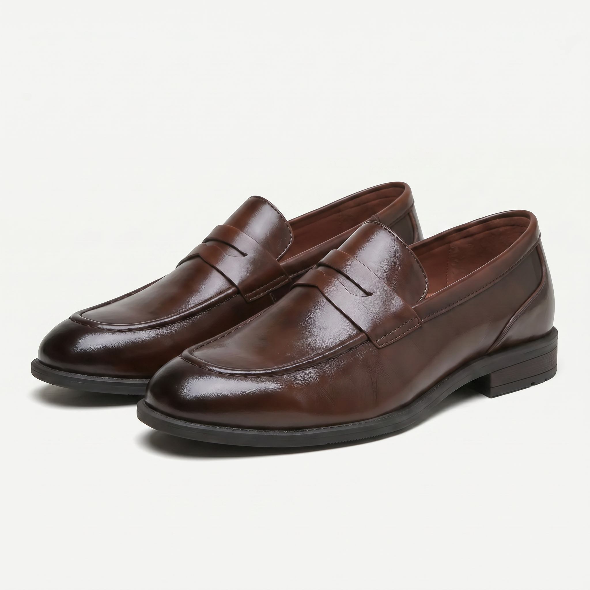 Men’s Leather Slip-On Loafers - Soft Sole Business Casual Shoes