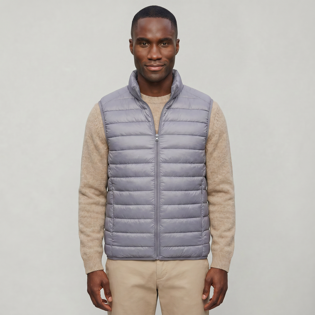Men’s Lightweight Padded Vest - Quilted Casual Outerwear Jacket