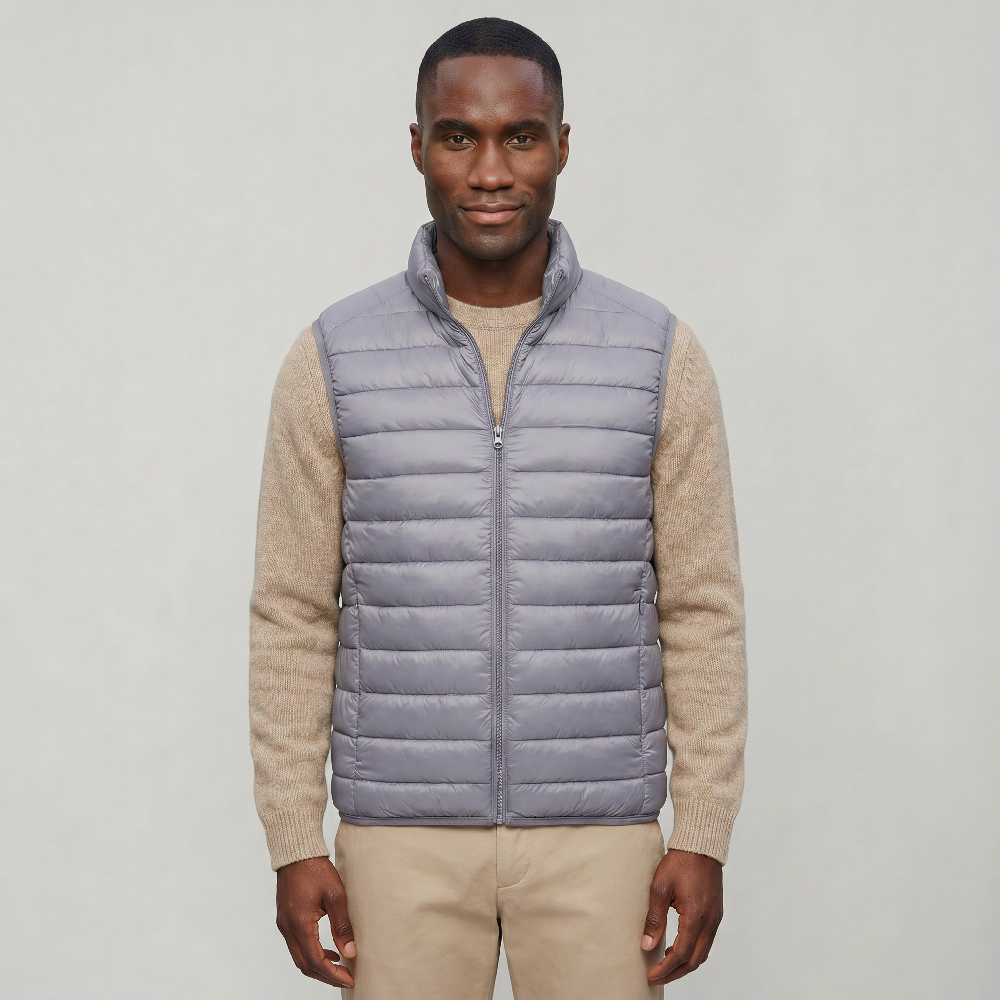 Men’s Lightweight Padded Vest - Quilted Casual Outerwear Jacket