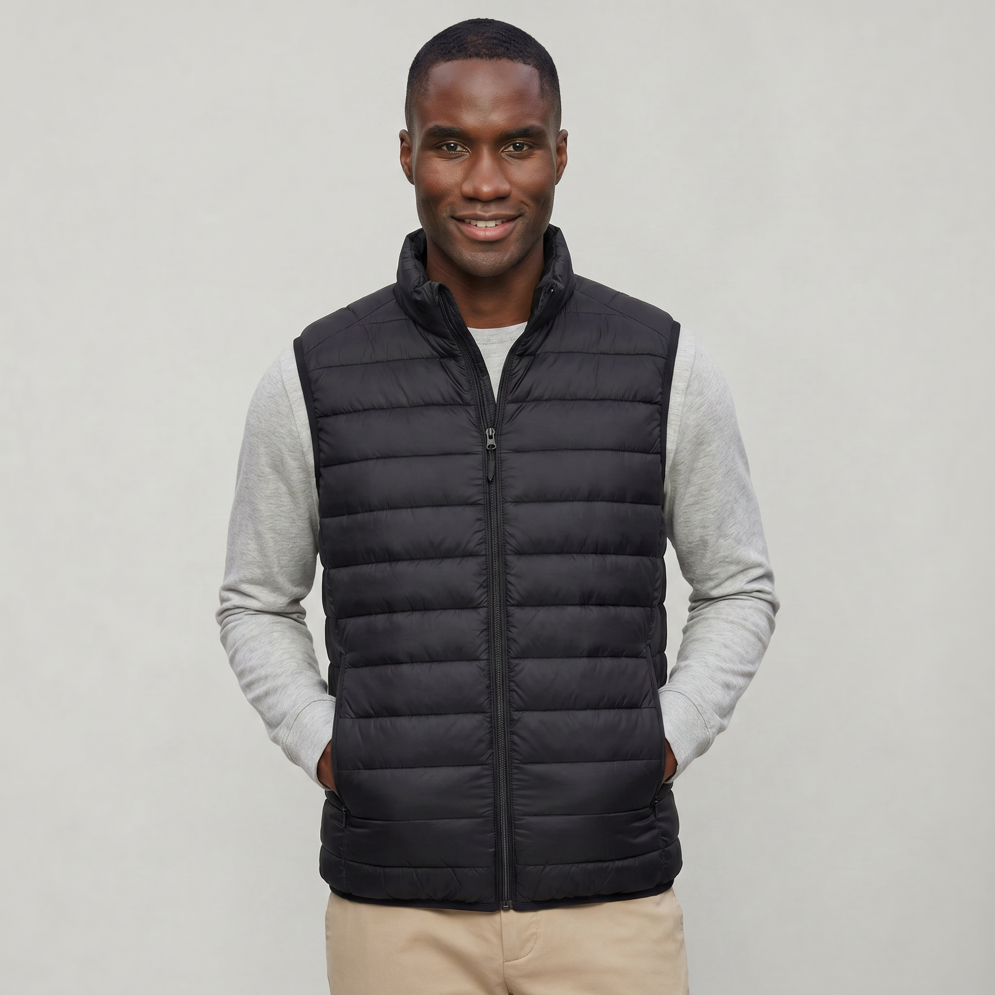 Men’s Lightweight Padded Vest - Quilted Casual Outerwear Jacket