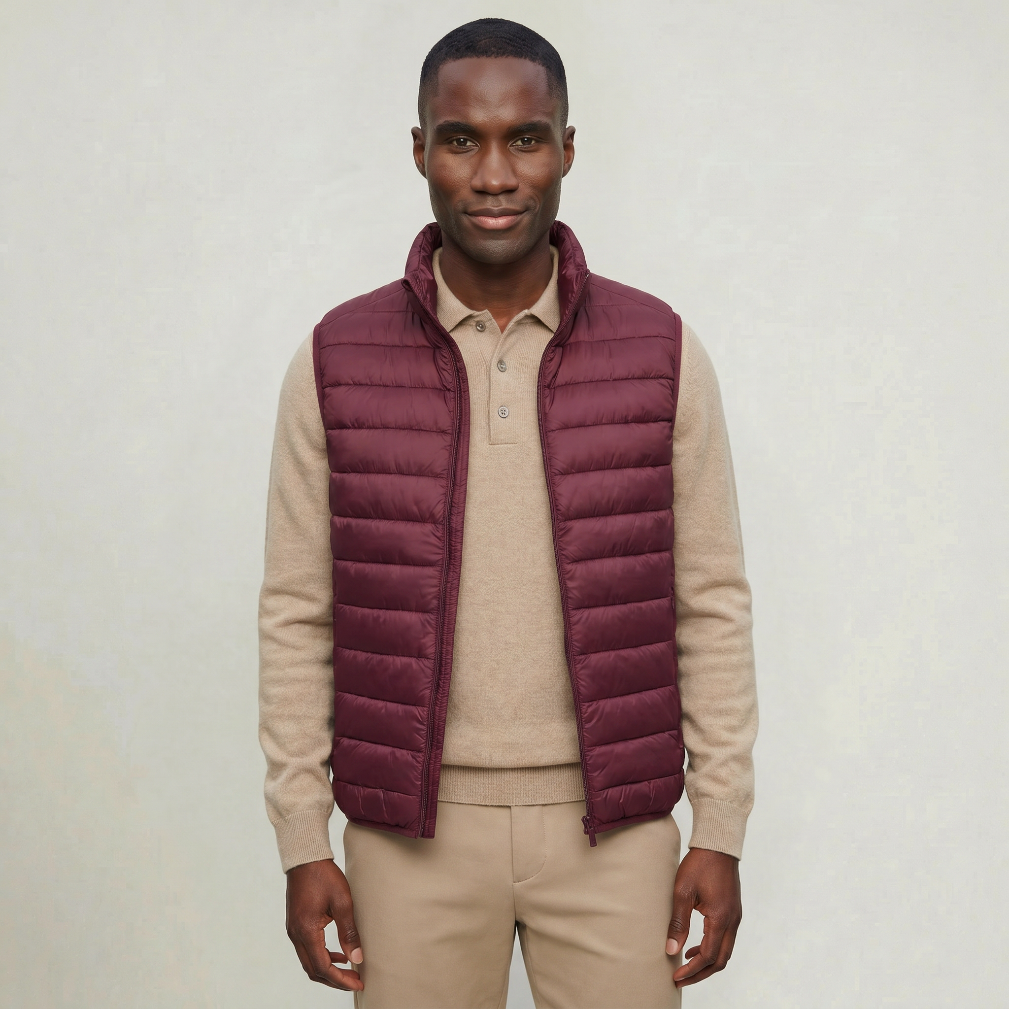 Men’s Lightweight Padded Vest - Quilted Casual Outerwear Jacket