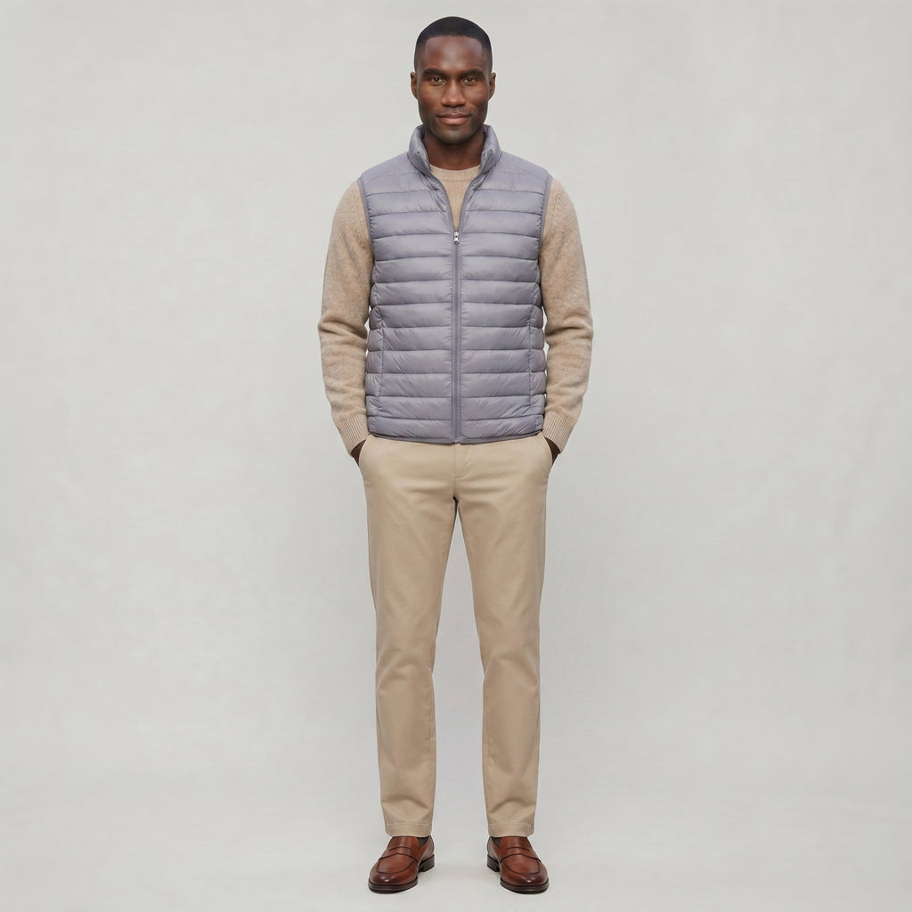 Men’s Lightweight Padded Vest - Quilted Casual Outerwear Jacket