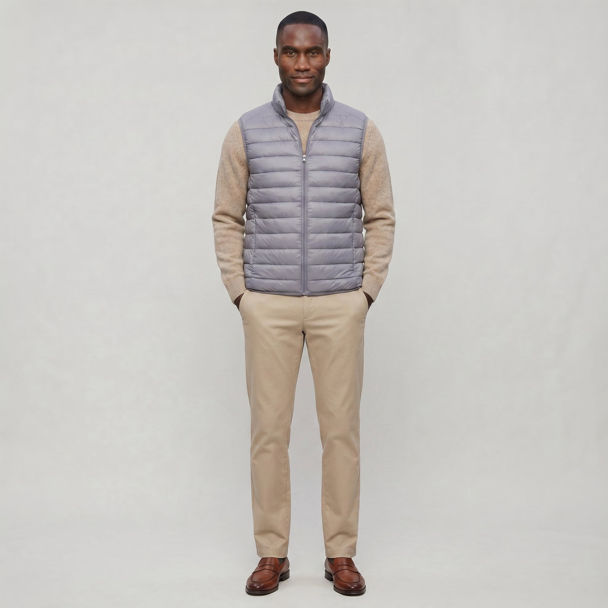 Men’s Lightweight Padded Vest - Quilted Casual Outerwear Jacket