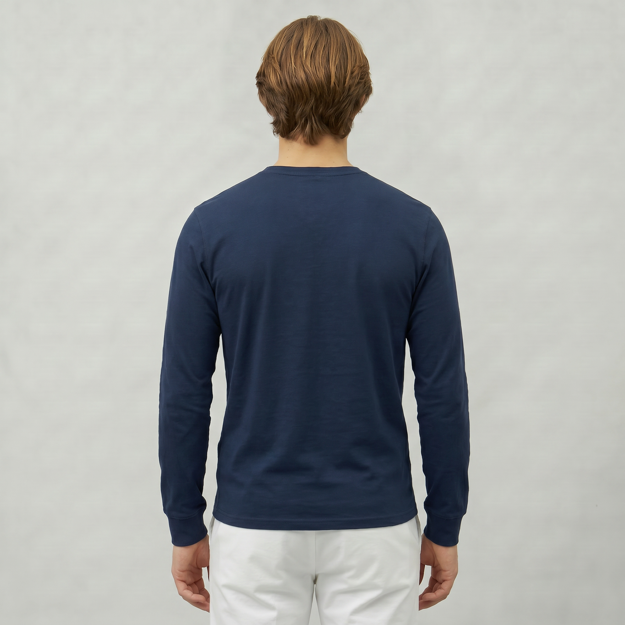 Men’s Long Sleeve Henley Shirt - Button Neck Regular Fit