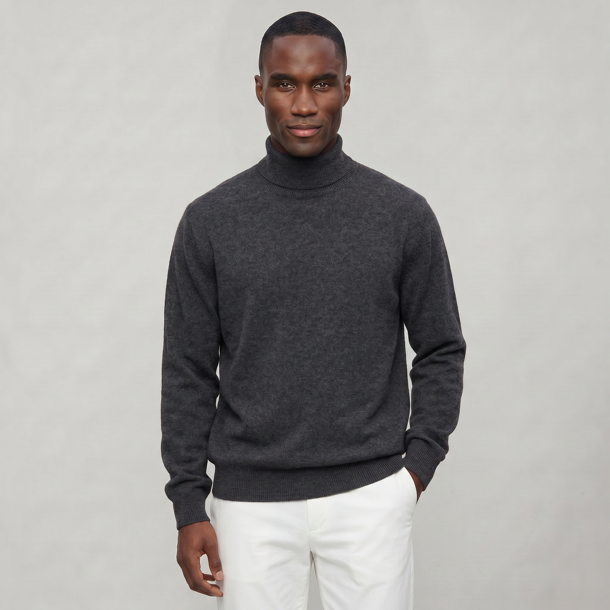 Men’s Turtleneck Sweater - Loose Fit