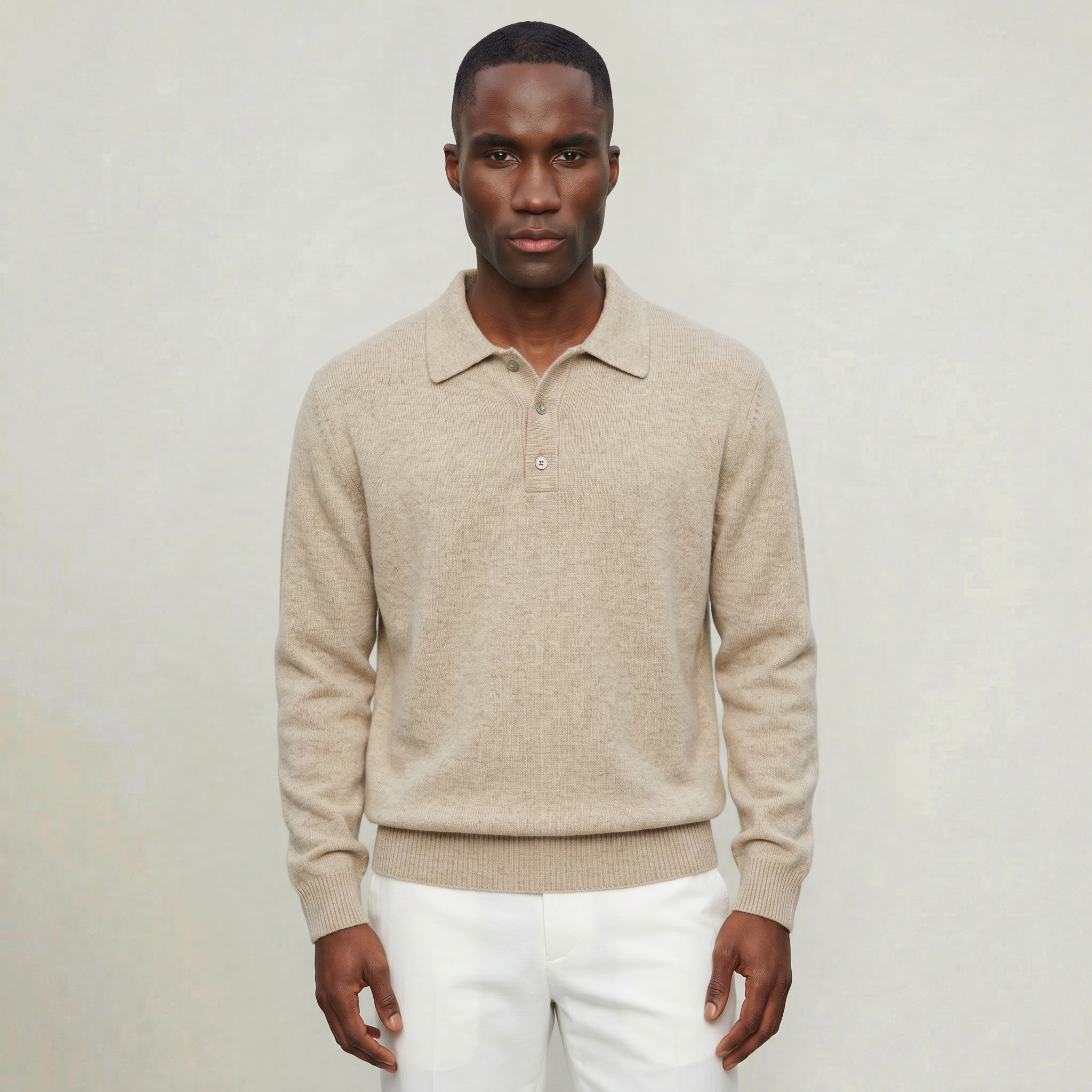 Men’s Polo Sweater - Long Sleeve Regular Fit