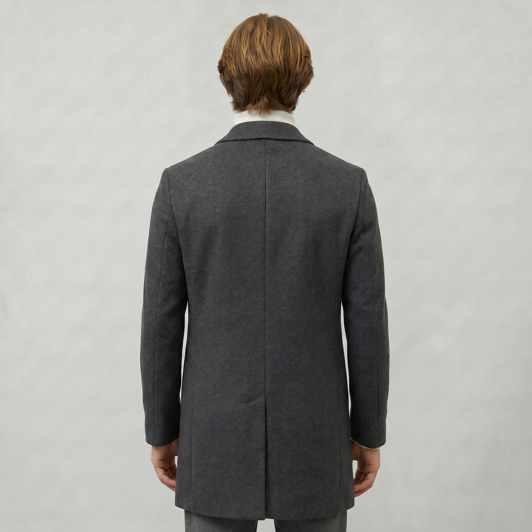 Men’s Mid-Length Coat - Single-Breasted Slim Fit
