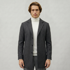 Men’s Mid-Length Coat - Single-Breasted Slim Fit
