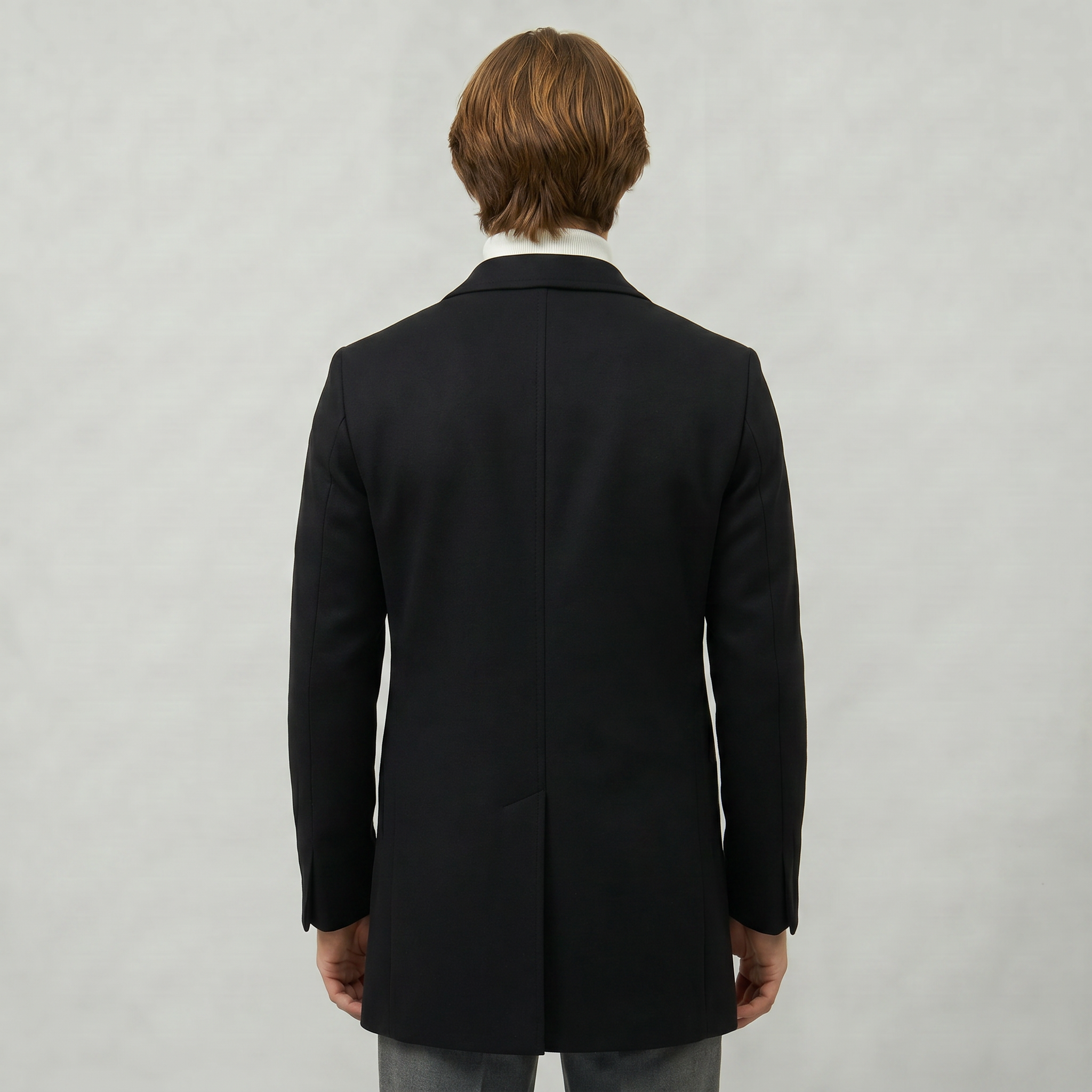 Men’s Mid-Length Coat - Single-Breasted Slim Fit