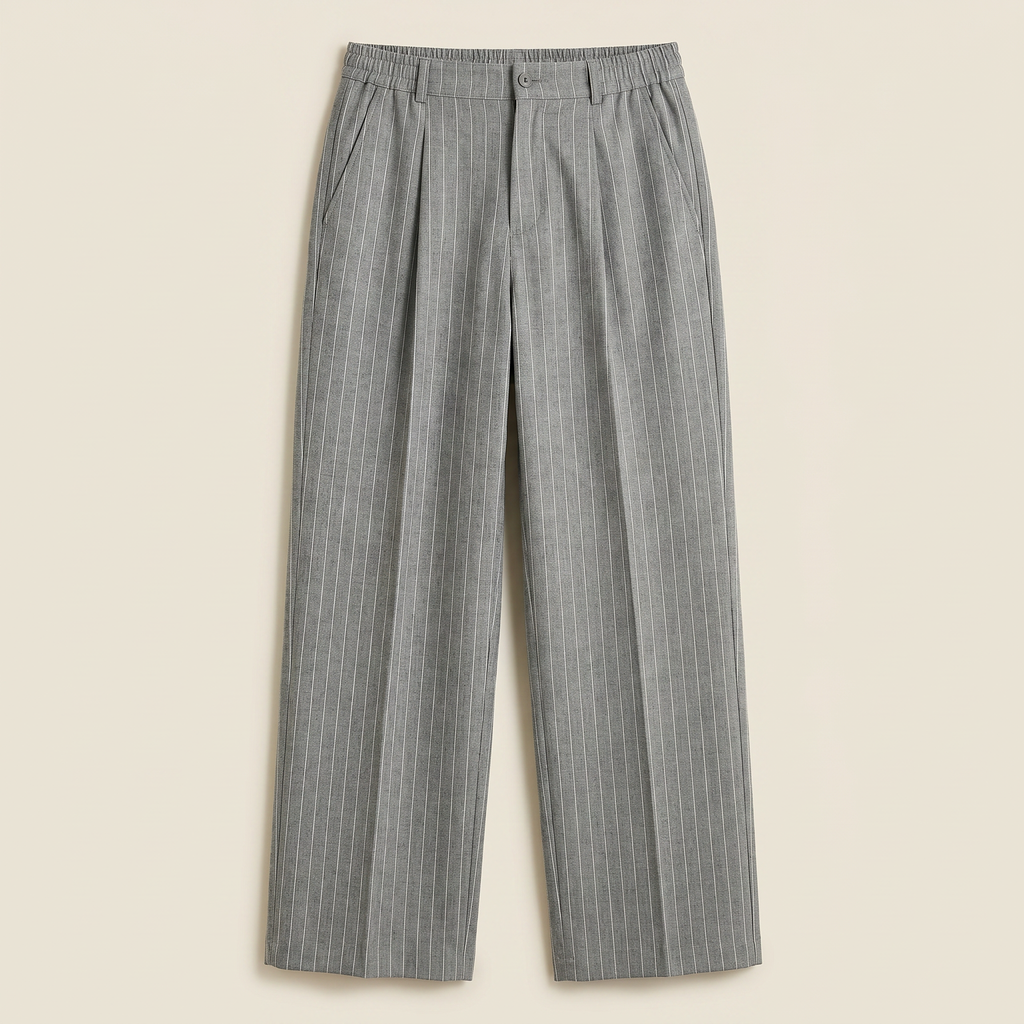 Men’s Pinstripe Wide-Leg Trousers
