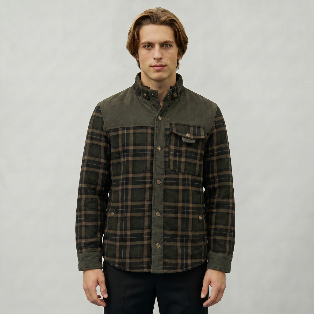 Men’s Plaid Shacket - Button Front Regular Fit