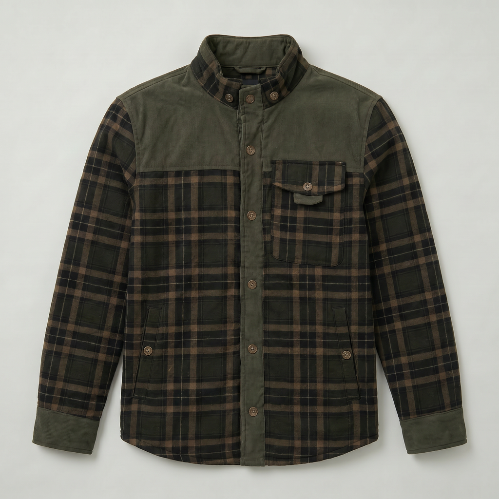 Men’s Plaid Shacket - Button Front Regular Fit
