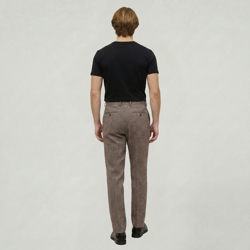 Men’s Pleated High-Waist Trousers - Straight Leg Tailored Fit