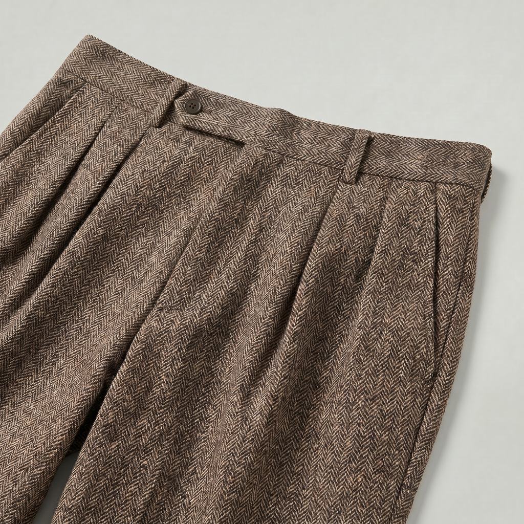 Men’s Pleated High-Waist Trousers - Straight Leg Tailored Fit