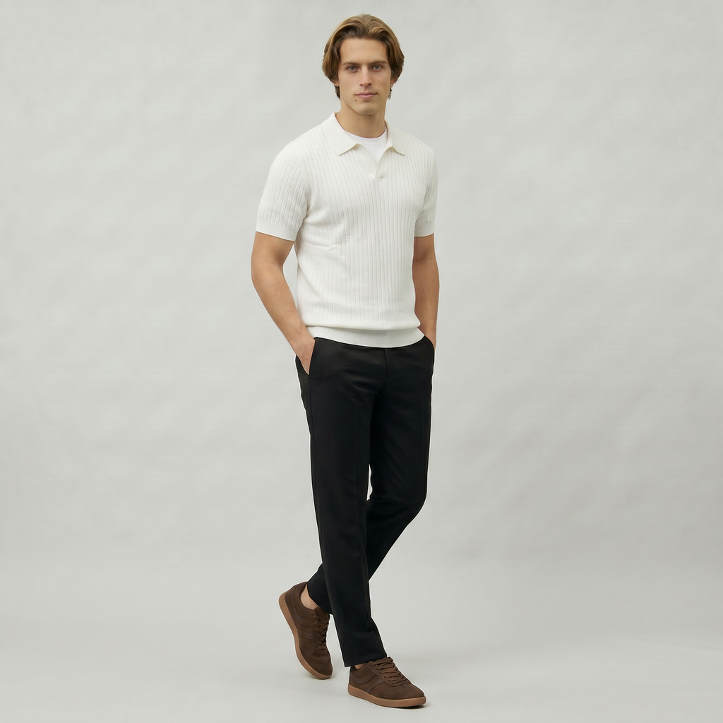 Men’s Polo Sweater - Short Sleeve Regular Fit