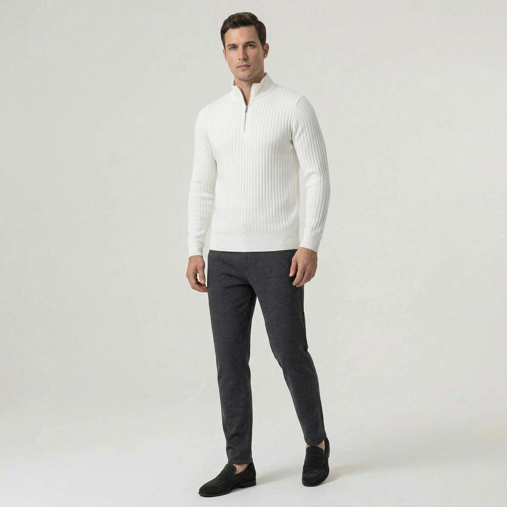 Men’s Quarter Zip Knitted Autumn Jumper