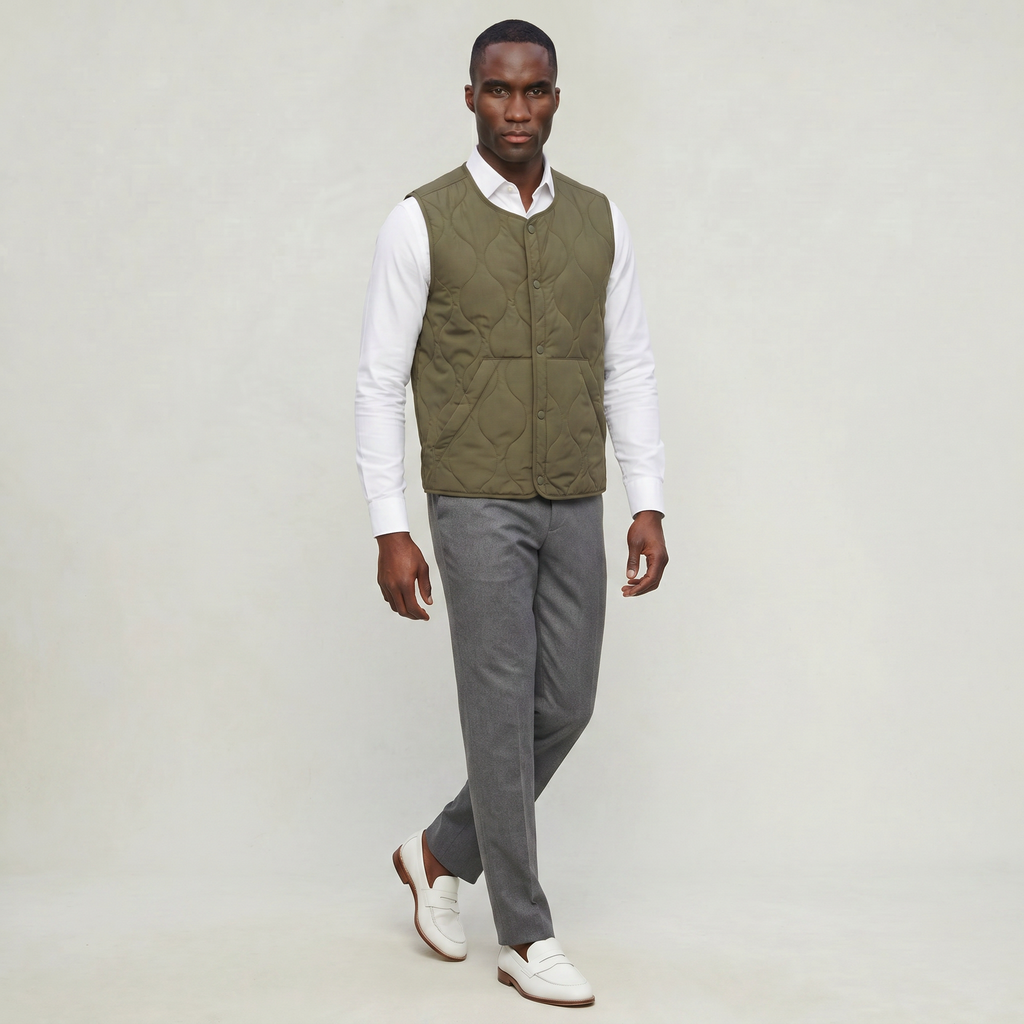 Men’s Quilted Padded Vest - Lightweight Regular Fit