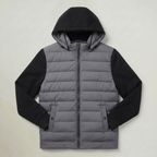 Men’s Quilted Puffer Jacket - Hooded Zip-Up Regular Fit