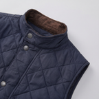 Men’s Quilted Snap Button Vest - Stand Collar Workwear Gilet