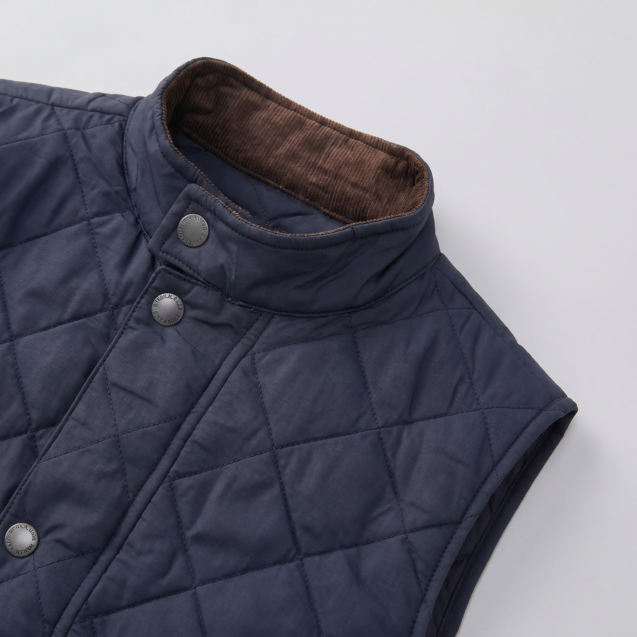Men’s Quilted Snap Button Vest - Stand Collar Workwear Gilet