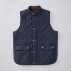 Men’s Quilted Snap Button Vest - Stand Collar Workwear Gilet