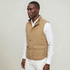 Men’s Quilted Snap Button Vest - Stand Collar Workwear Gilet