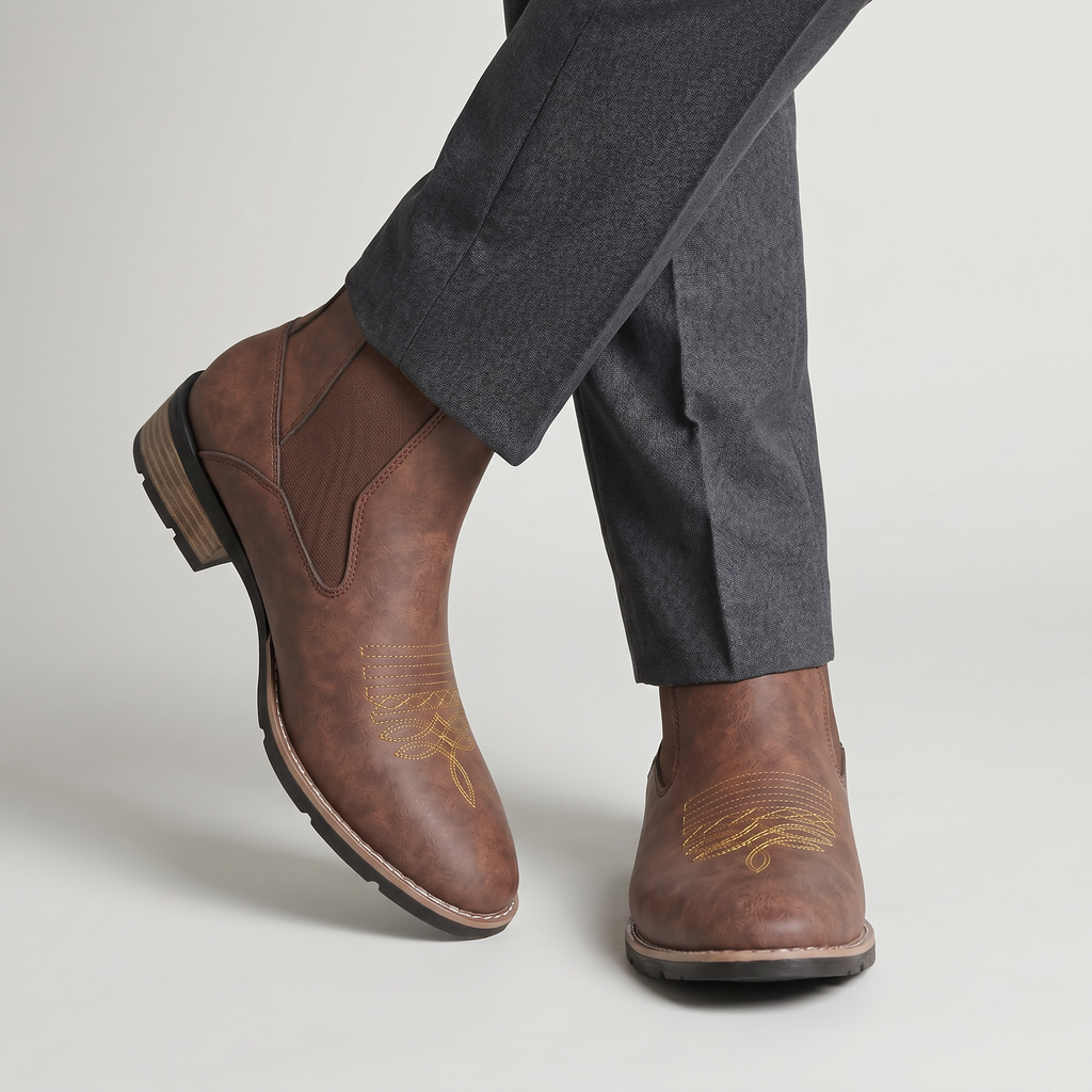 Men’s Retro Chelsea Boots - Slip-On Ankle Fit