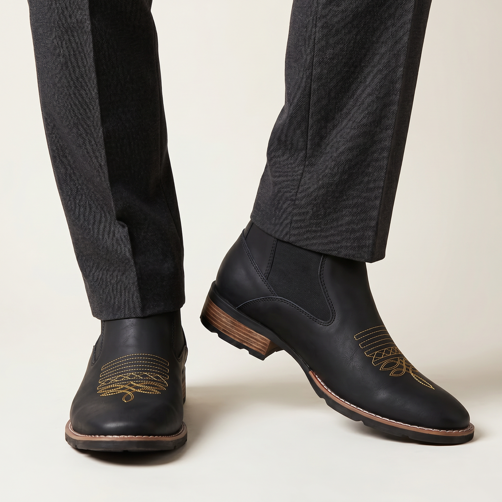 Men’s Retro Chelsea Boots - Slip-On Ankle Fit