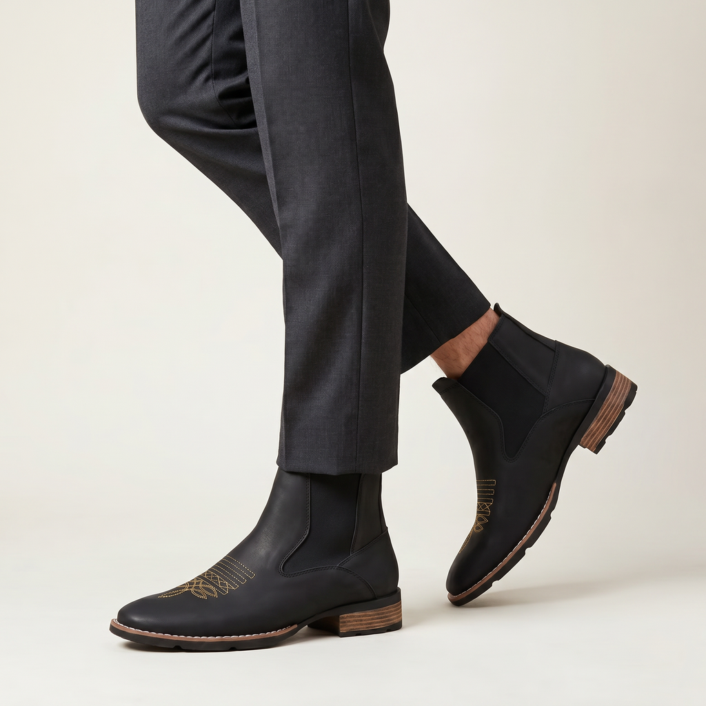Men’s Retro Chelsea Boots - Slip-On Ankle Fit
