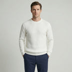 Men's Ribbed Knit Jumper – Crew Neck Pullover