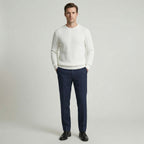 Men's Ribbed Knit Jumper – Crew Neck Pullover
