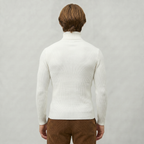 Men’s Ribbed Turtle Neck Jumper - Roll Neck Skivvy Slim Fit