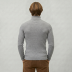 Men’s Ribbed Turtle Neck Jumper - Roll Neck Skivvy Slim Fit