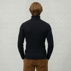 Men’s Ribbed Turtle Neck Jumper - Roll Neck Skivvy Slim Fit