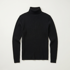 Men’s Ribbed Turtle Neck Jumper - Roll Neck Skivvy Slim Fit