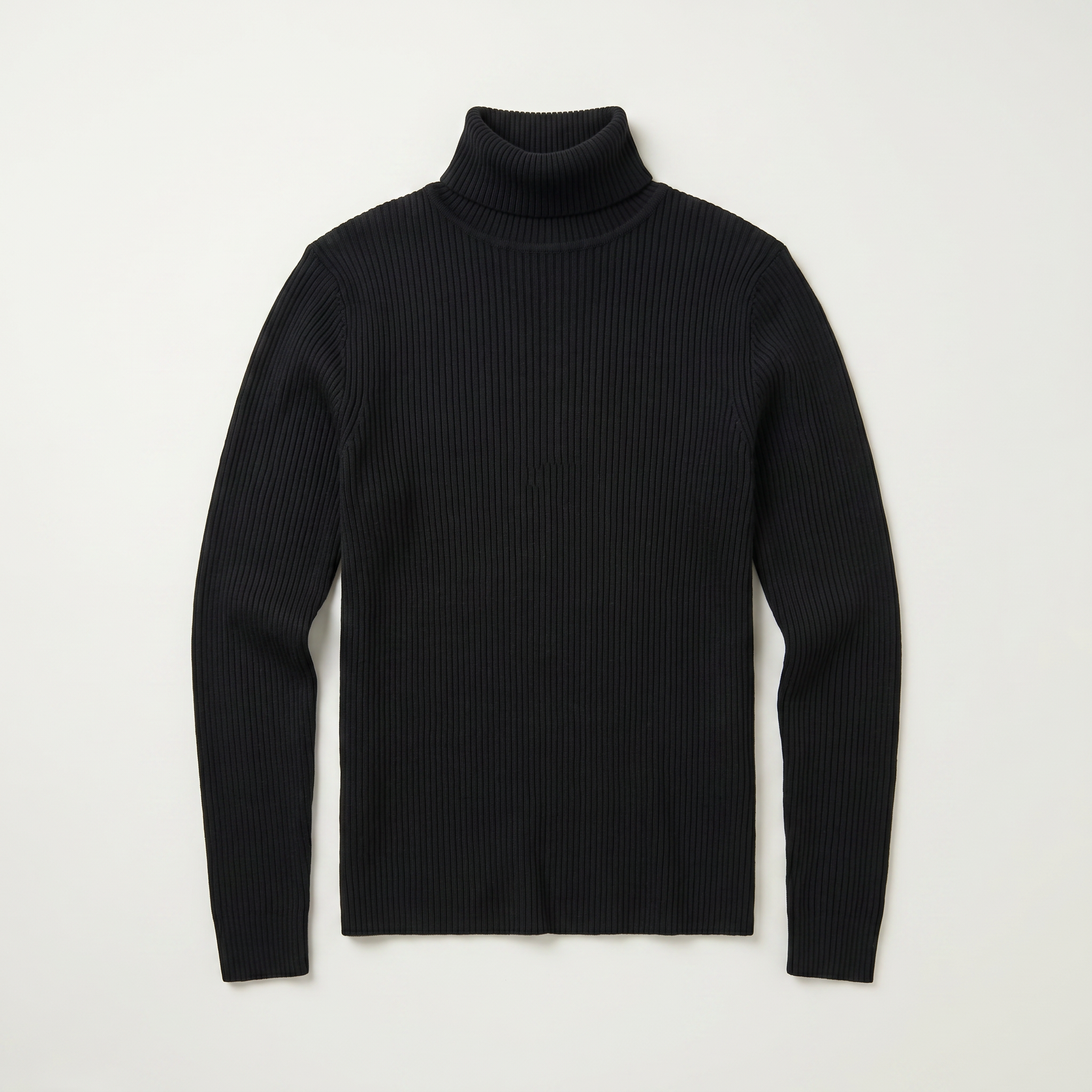Men’s Ribbed Turtle Neck Jumper - Roll Neck Skivvy Slim Fit