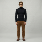 Men’s Ribbed Turtle Neck Jumper - Roll Neck Skivvy Slim Fit