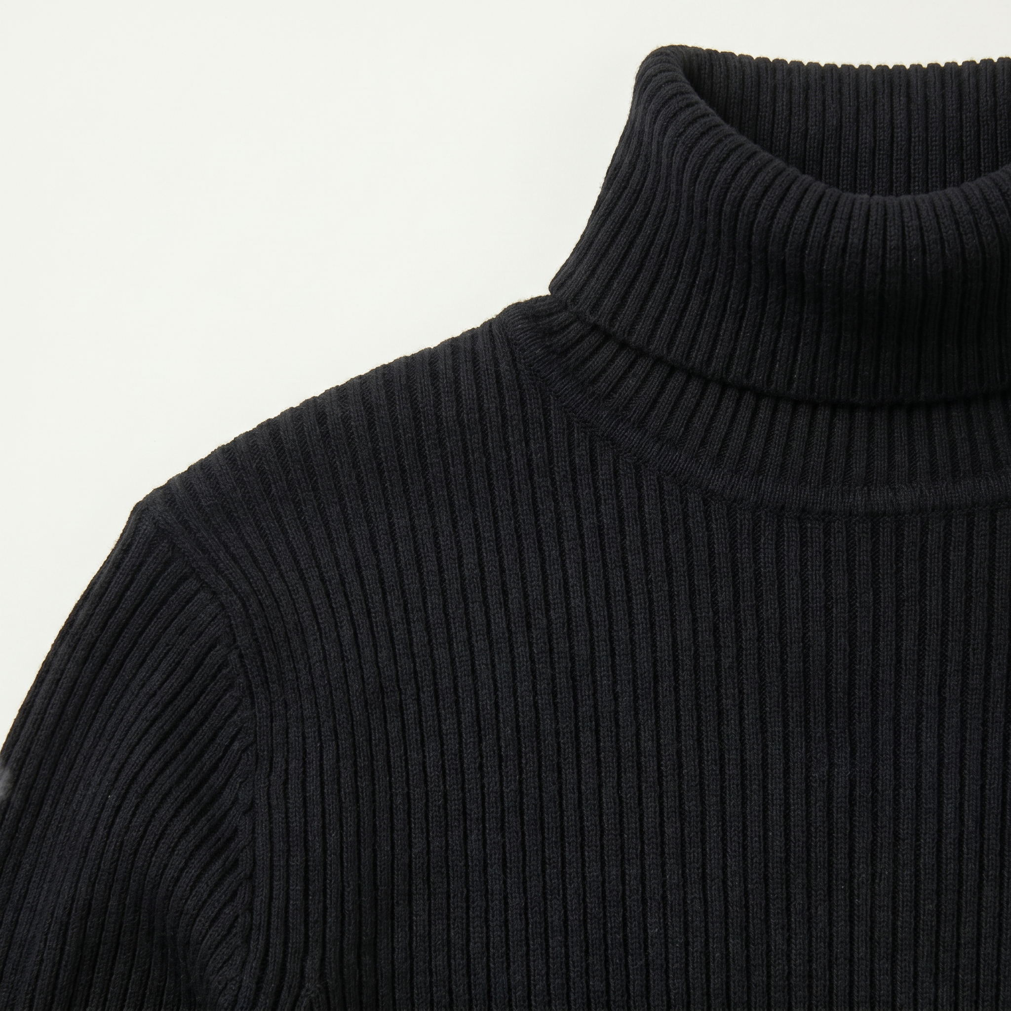 Men’s Ribbed Turtle Neck Jumper - Roll Neck Skivvy Slim Fit
