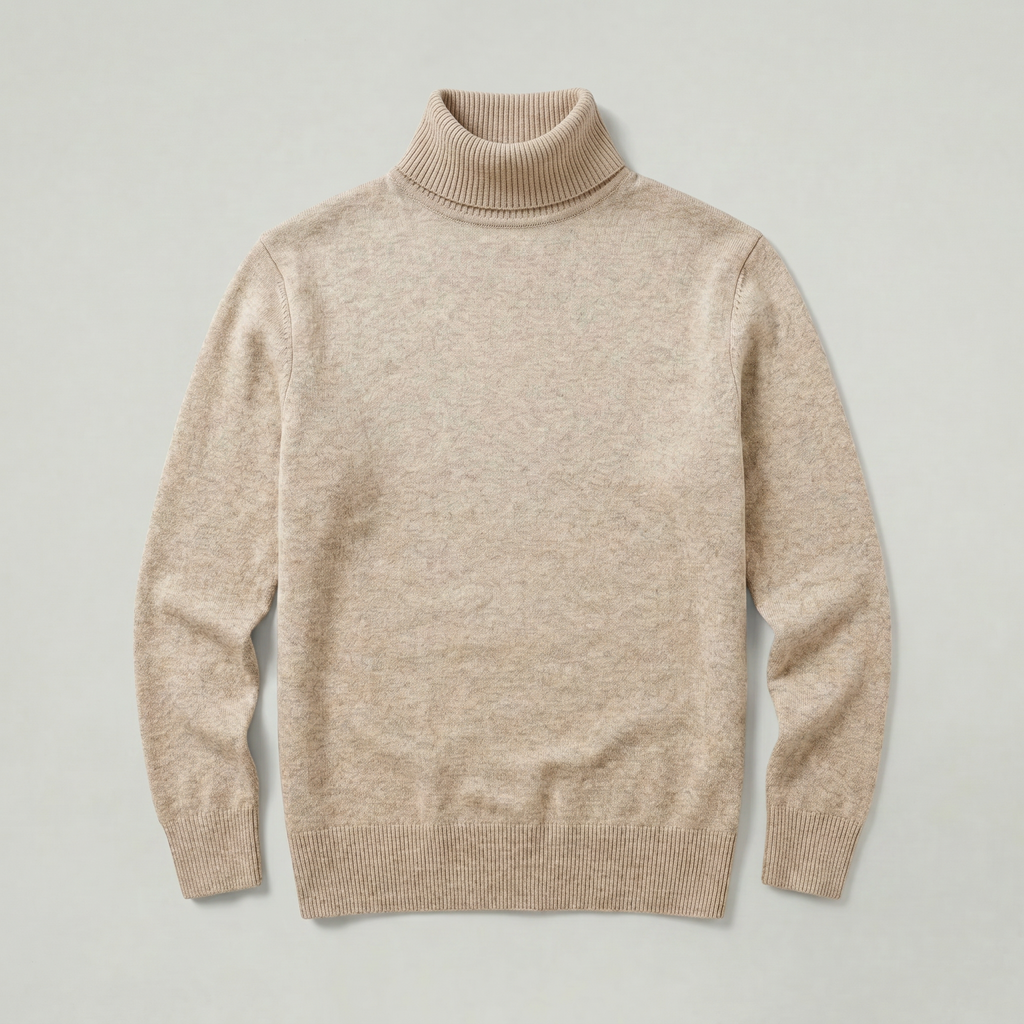 Men’s Roll Neck Skivvy Jumper - Long Sleeve Winter Sweater