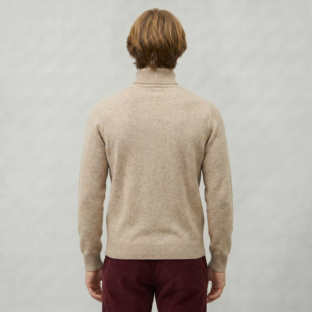 Men’s Roll Neck Skivvy Jumper - Long Sleeve Winter Sweater