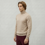 Men’s Roll Neck Skivvy Jumper - Long Sleeve Winter Sweater