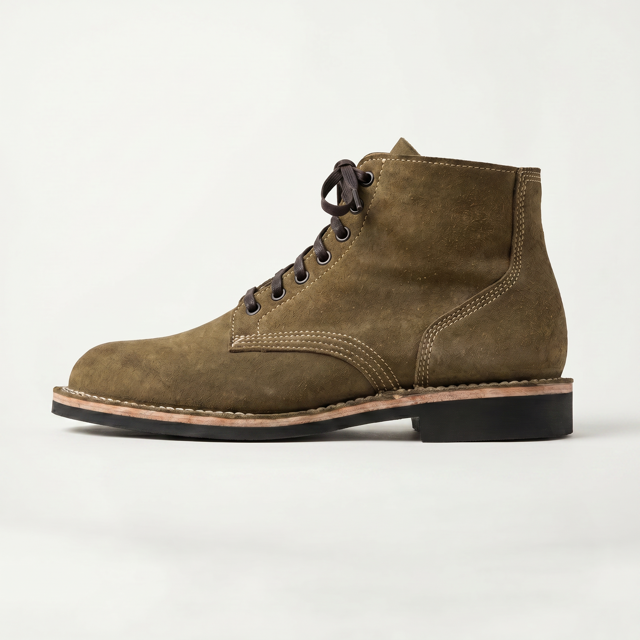 Men’s Round Toe Combat Boots - High-Top Lace-Up Fit