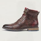 Men’s Rugged Lace Up Ankle Boots - Casual Leather Boots