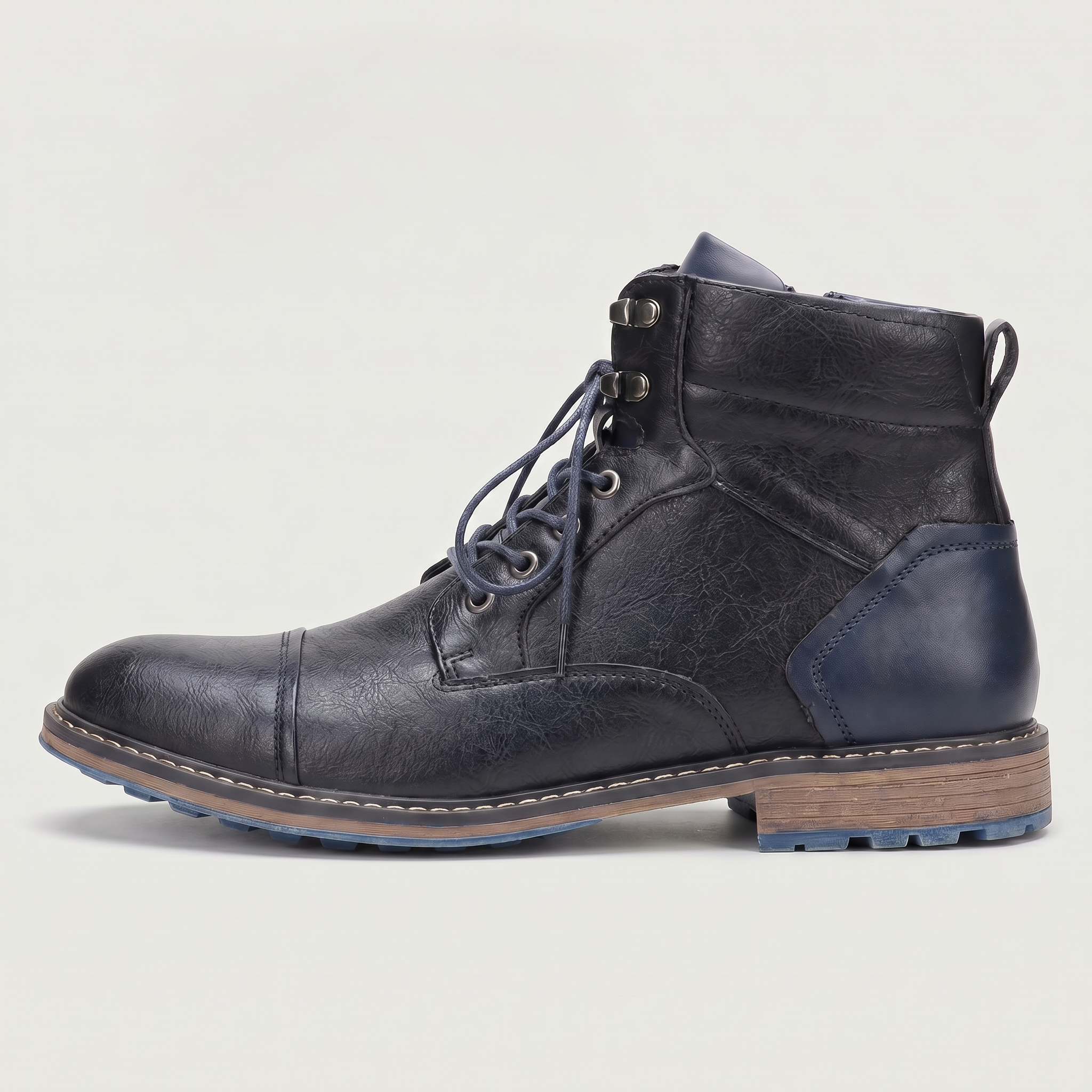 Men’s Rugged Lace Up Ankle Boots - Casual Leather Boots
